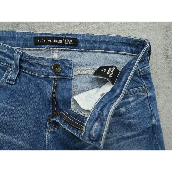 Big Star 1974 Jeans Women's 27 Low-Rise Rikki Cropped 25.5" Inseam Distressed - Picture 2 of 16